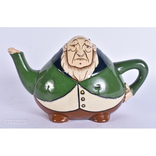 941 - A FOLEY INTARSIO TEAPOT AND COVER. 18 cm wide.