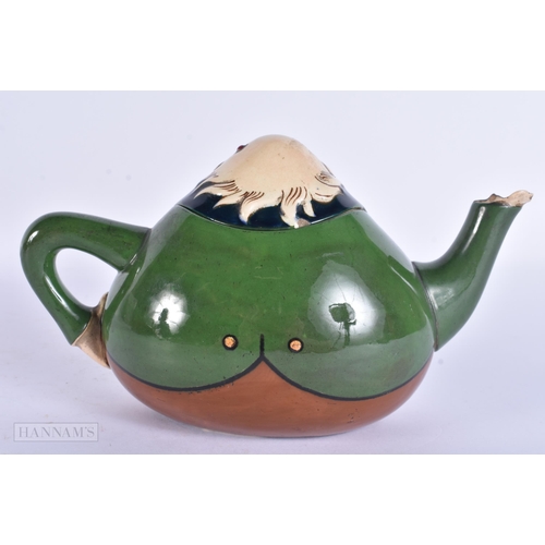 941 - A FOLEY INTARSIO TEAPOT AND COVER. 18 cm wide.