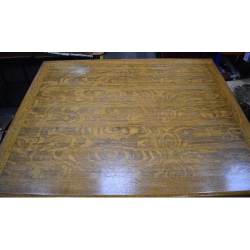 3996 - A substantial vintage oak Partners desk by Shannon 89 x 151 x 121cm