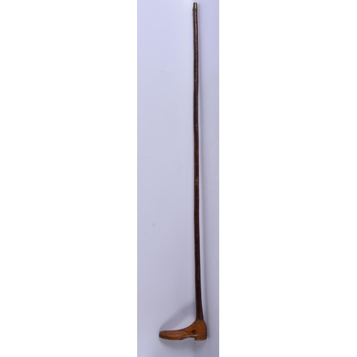 241 - A VICTORIAN CARVED WOOD SUNDAY STICK. 90 cm long.