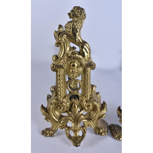 283 - A PAIR OF ANTIQUE FRENCH FIRESIDE CHENETTE'S. 44 cm x 34 cm.