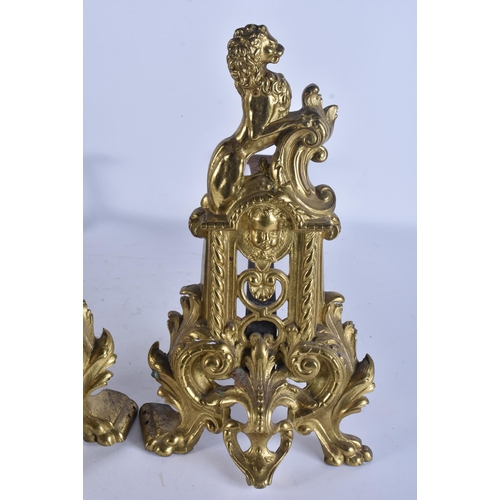 283 - A PAIR OF ANTIQUE FRENCH FIRESIDE CHENETTE'S. 44 cm x 34 cm.