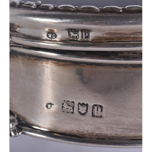 292 - A LARGE ANTIQUE SILVER AND TORTOISESHELL JEWELLERY BOX. 308 grams. 18 cm x 8 cm.