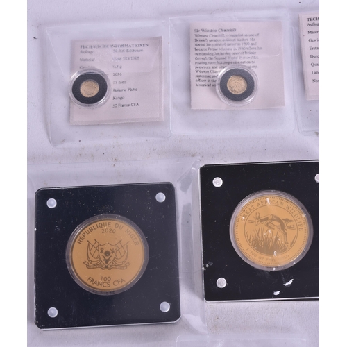 ASSORTED GOLD PROOF COINS and other faux proof coin tokens. (qty)