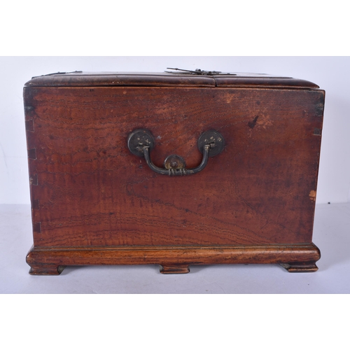 A 19th Century Japanese wooden Geisha box with internal folding mirror ...