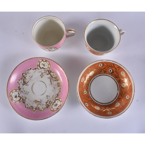 125 - SIX 19TH CENTURY CHAMBERLAINS AND GRAINGERS WORCESTER CUPS AND SAUCERS. (12)