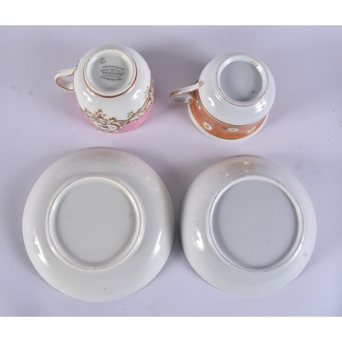 125 - SIX 19TH CENTURY CHAMBERLAINS AND GRAINGERS WORCESTER CUPS AND SAUCERS. (12)