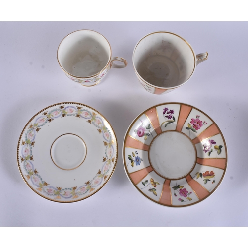 125 - SIX 19TH CENTURY CHAMBERLAINS AND GRAINGERS WORCESTER CUPS AND SAUCERS. (12)