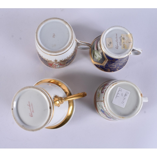136 - FOUR EARLY 19TH CENTURY CHAMBERLAINS WORCESTER CUPS. (4)