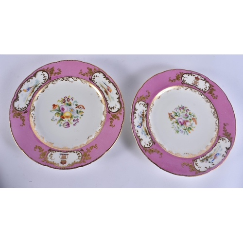 148 - FOUR FINE EARLY 19TH CENTURY COALPORT ARMORIAL PORCELAIN DISHES. Largest 27 cm wide. (4)