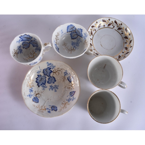 149 - ASSORTED 18TH/19TH CENTURY WORCESTER TRIOS. (qty)