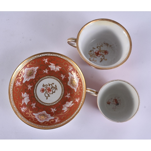 153 - THREE EARLY 19TH CENTURY CHAMBERLAINS WORCESTER TRIOS. (9)