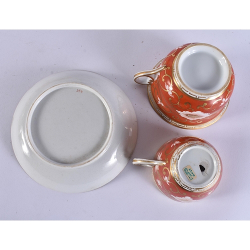 153 - THREE EARLY 19TH CENTURY CHAMBERLAINS WORCESTER TRIOS. (9)