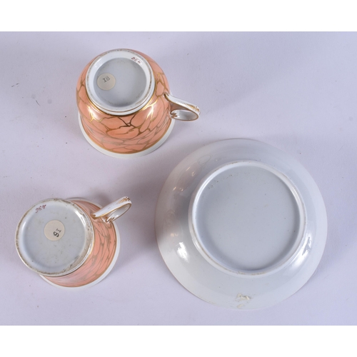 153 - THREE EARLY 19TH CENTURY CHAMBERLAINS WORCESTER TRIOS. (9)