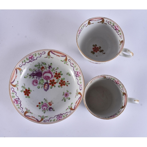 153 - THREE EARLY 19TH CENTURY CHAMBERLAINS WORCESTER TRIOS. (9)