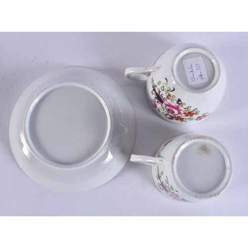 153 - THREE EARLY 19TH CENTURY CHAMBERLAINS WORCESTER TRIOS. (9)