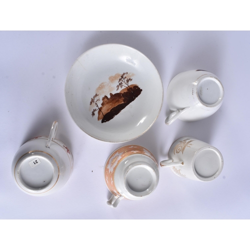 160 - SEVEN EARLY 19TH CENTURY CHAMBERLAINS WORCESTER CUPS AND SAUCERS. (14)