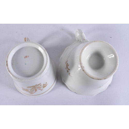 161 - FIVE 19TH CENTURY WORCESTER TRIOS. (15)