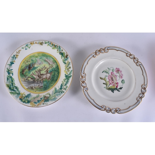 163 - FOUR 19TH CENTURY WORCESTER PLATES. 23 cm wide. (4)