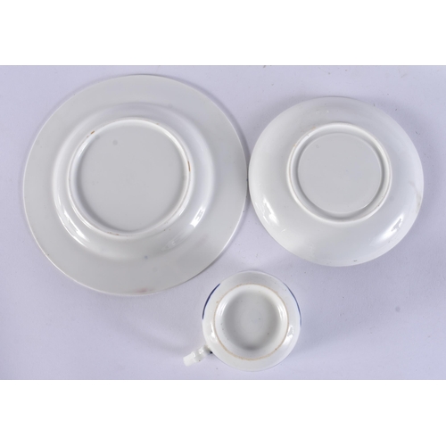 167 - FOUR 19TH CENTURY WORCESTER TRIOS. (12)