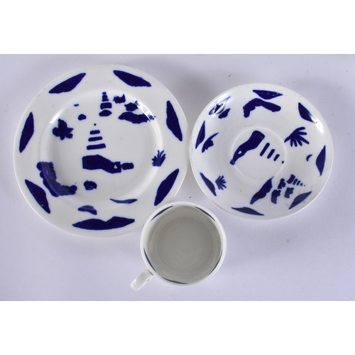 167 - FOUR 19TH CENTURY WORCESTER TRIOS. (12)