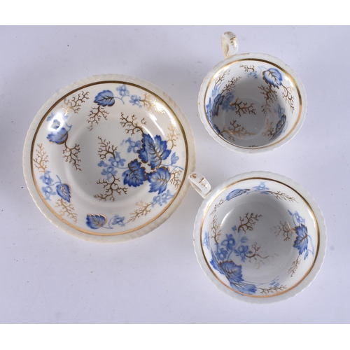 167 - FOUR 19TH CENTURY WORCESTER TRIOS. (12)