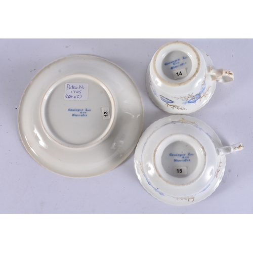 167 - FOUR 19TH CENTURY WORCESTER TRIOS. (12)