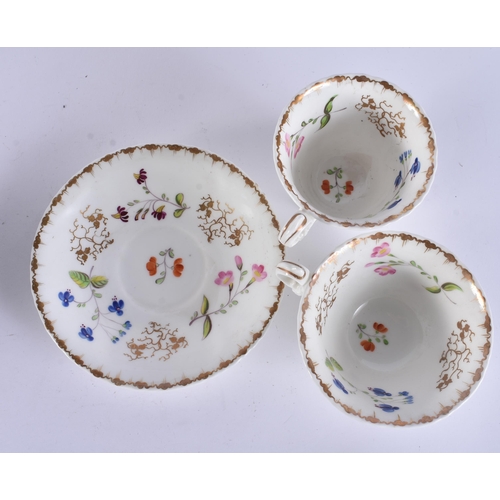 167 - FOUR 19TH CENTURY WORCESTER TRIOS. (12)