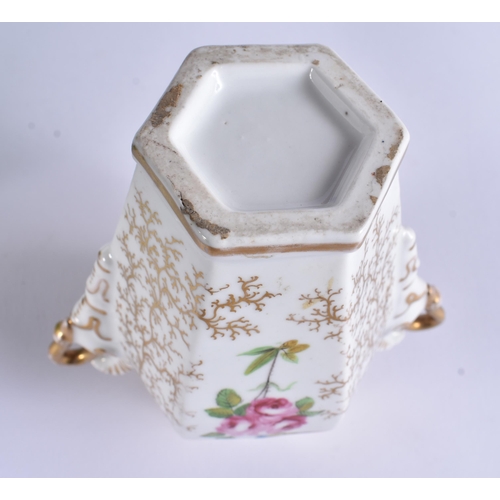 175 - AN EARLY 19TH CENTURY CHAMBERLAINS WORCESTER VASE together with Continental cups and saucers etc. (q... 