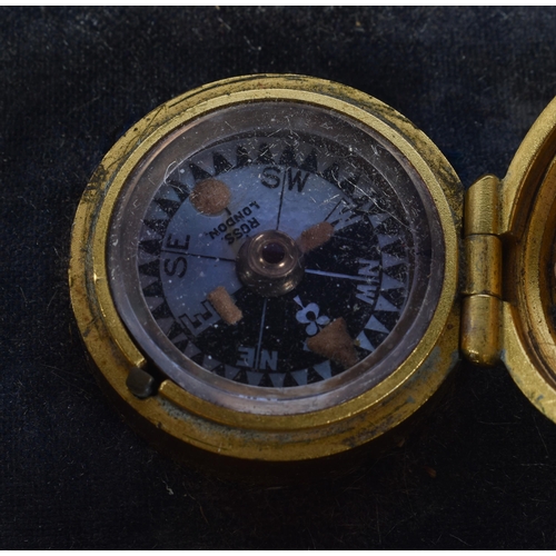 18 - A RARE VICTORIAN ROSS OF LONDON CASED INSTRUMENT SET including fitted compass, goliath pocket watch,... 