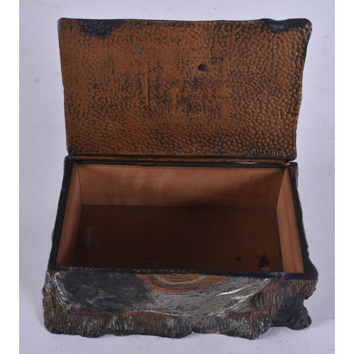 28 - AN ANTIQUE AUSTRIAN COLD PAINTED CIGARETTE CASE. 13 cm x 10 cm.