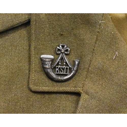 35 - Two War Time Kings Crown K.S.L.I Uniforms w/ One Peaked Cap. (qty)