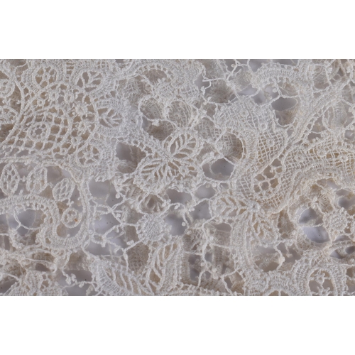 41 - A BOX OF VINTAGE LACE. (qty)