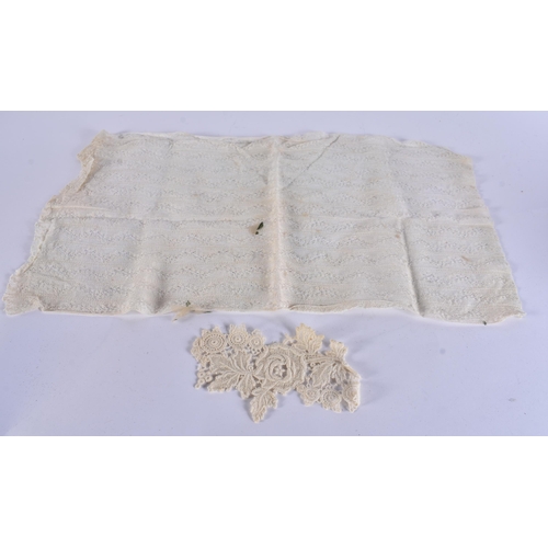 41 - A BOX OF VINTAGE LACE. (qty)