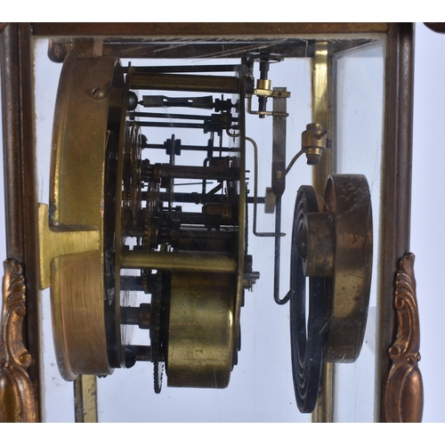 44 - AN ANTIQUE AMERICAN ANSONIA CLOCK COMPANY REGULATOR MANTEL CLOCK. 38 cm x 18 cm.