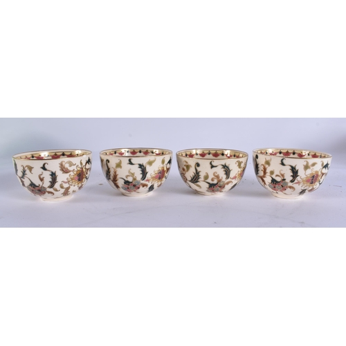 45 - AN UNUSUAL HUNGARIAN ZSOLNAY PECS TEA SERVICE painted with Islamic foliage. Largest 25 cm wide. (qty... 