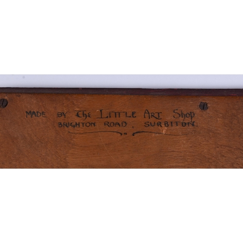 46 - AN EDWARDIAN CHINOISERIE LACQUERED WOOD MIRROR. 62 cm x 30 cm.