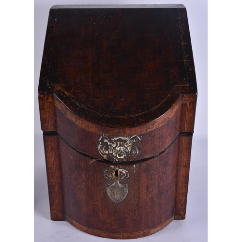 47 - A LATE VICTORIAN/EDWARDIAN OAK SMOKERS CABINET containing pipes and matchbox cases, together with a ... 