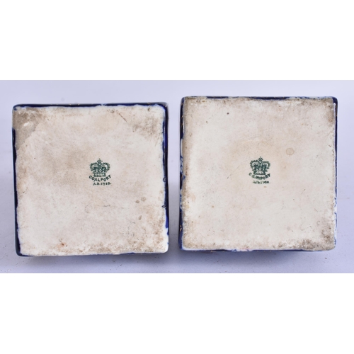 48 - A LATE VICTORIAN COALPORT CERAMIC BRONZE DESK STAND. 28 cm x 22 cm x 22 cm.