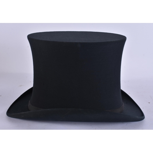 50 - A BOXED COLLAPSABLE TOP HAT together with a glass & a pair of binoculars. (3)