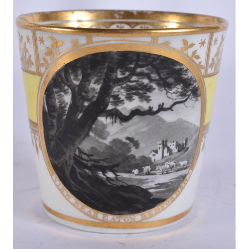59 - AN EARLY 19TH CENTURY CHAMBERLAINS WORCESTER CUP AND SAUCER Ex Bonhams, finely painted in en grisail... 