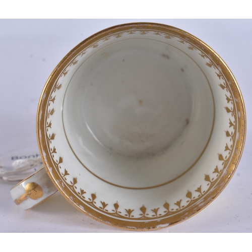 59 - AN EARLY 19TH CENTURY CHAMBERLAINS WORCESTER CUP AND SAUCER Ex Bonhams, finely painted in en grisail... 