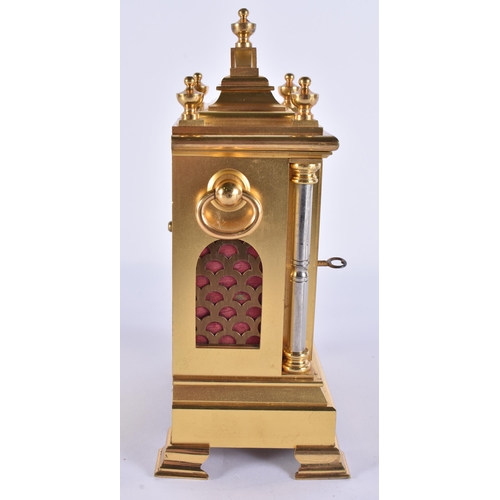 100H - A FINE 19TH CENTURY ENGLISH GILT AND SILVERED BRONZE CLOCK with silvered dial and finely decorated f... 