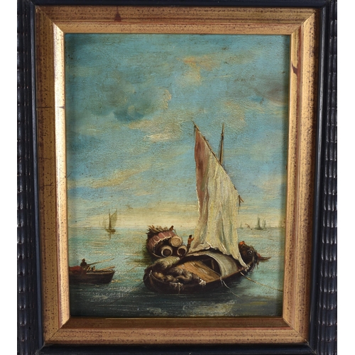 113 - Italian School (19th Century) Grand Tour, 4 x Oil on boards, ebonised frames. 30 cm x 22 cm. (4)