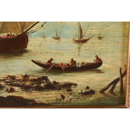 113 - Italian School (19th Century) Grand Tour, 4 x Oil on boards, ebonised frames. 30 cm x 22 cm. (4)