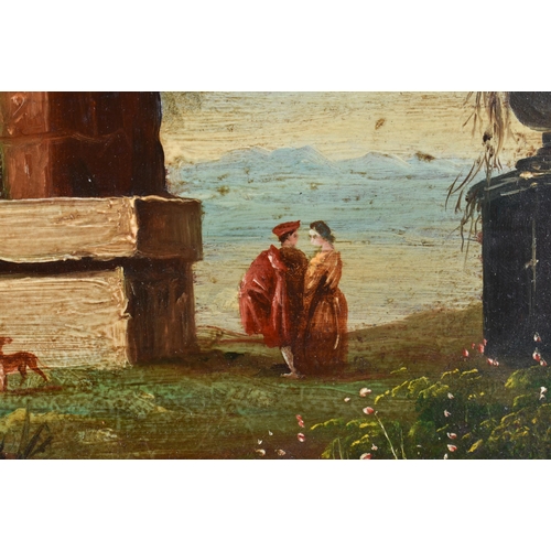 113 - Italian School (19th Century) Grand Tour, 4 x Oil on boards, ebonised frames. 30 cm x 22 cm. (4)