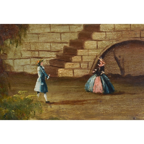 113 - Italian School (19th Century) Grand Tour, 4 x Oil on boards, ebonised frames. 30 cm x 22 cm. (4)