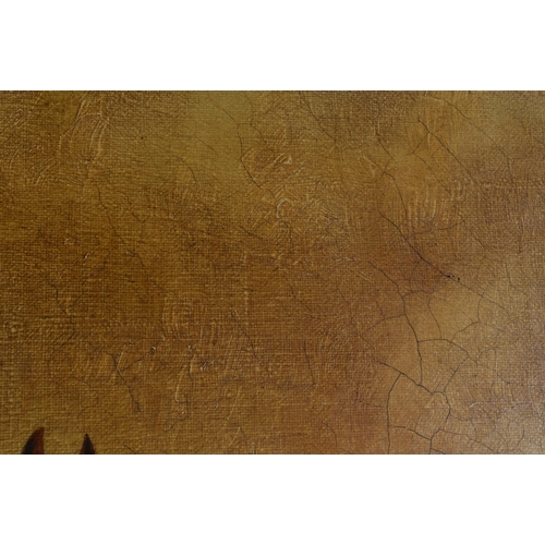 118 - American School (19th Century) Folk Art, Oil on canvas, Race horse. 92 cm x 60 cm. Provenance: Ameri... 