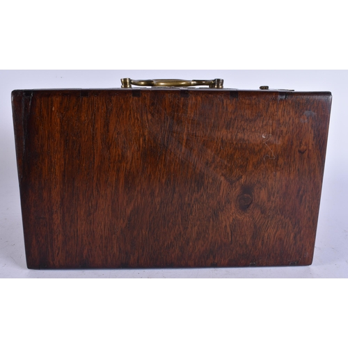 124 - AN 18TH/19TH CENTURY CHINESE CARVED HUANGHUALI WOOD TRAVELLING VANITY CASE with mirror and removable... 