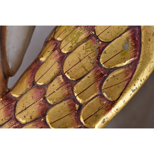 140 - A FINE AND RARE LARGE 19TH CENTURY INDIAN RAJASTHANI ENAMELLED BOWL formed as a bird. 34 cm x 25 cm.